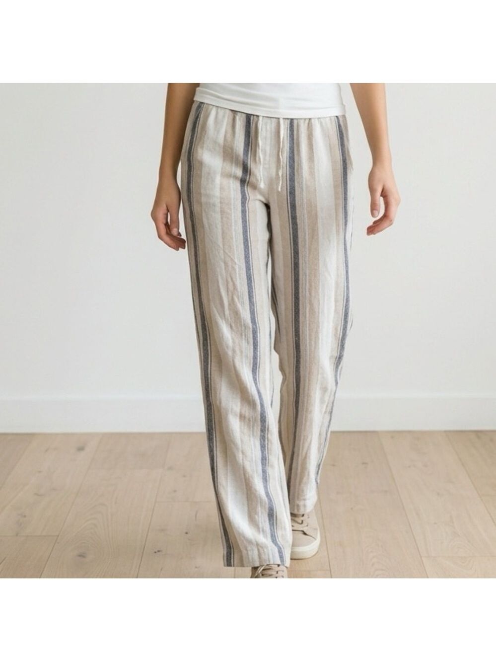 Ann Taylor Blue and Cream Striped Men's Chinos
